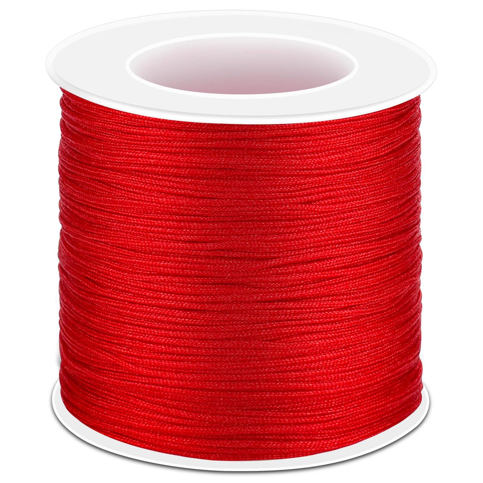 Anezus Red Nylon String for Bracelets, 0.8mm Nylon Thread Chinese Knotting Cord Wind Chime Outdoor Twine String for Beading, Necklaces, DIY Craft, Jewelry Making