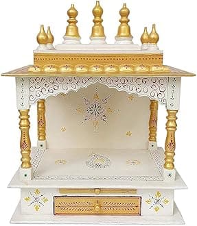 Kamdhenu Art and Craft Wooden Religious Home Temple (18 x 12 x 24 inch, Multicolour)