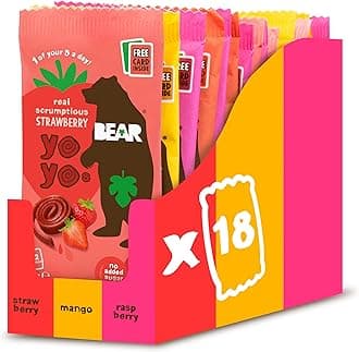 BEAR Variety Pack Yoyos - Dried Fruit Rolls - Healthy - Vegan - 20g -18 packs