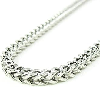 14K White Gold Men's 3.9MM Solid Diamond Cut Franco Chains, Lobster Clasp