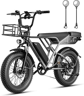 Jasion RetroVolt Electric Bike for Adults, 2000W/3000W Peak - 30/38MPH Electric Dirt Bike, 48V-52V, 13AH/20AH Battery, 70/90Miles Max Range Electric Motorcycle, 20'' X 4'' Fat Tire All-Terrain E-Bike