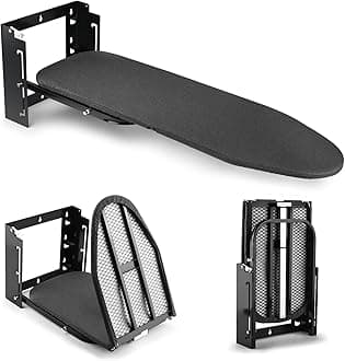 Wall Mounted Ironing Board Height Adjustment, 36 x 12 Inch Fold Down Ironing Board Wall Mount Space-Saving Iron Board with Removable Heat Resistant Cover for Laundry Room, Home, Small Spaces
