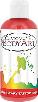 RED TEMPORARY TATTOO INK AIRBRUSH BODY ART PAINT 8-OZ