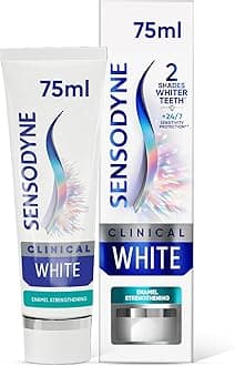 Clinical White Sensitive Teeth Whitening Toothpaste, Enamel Strengthening, Mint, 75ml