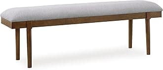 Signature Design by Ashley Lyncott 59" Upholstered Dining Bench, Medium, Gray, Brown