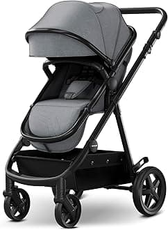 Mompush Meteor 2 Baby Stroller 2-in-1 with Bassinet Mode, Compatible with Infant Car Seat, Adapter Included - Stable Bassinet Stroller Combo, Full-Size Baby Strollers for Family Outings