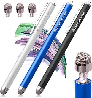 Replaceable Tip Hybrid Stylus (3 Pack), Black, White and Dark Blue