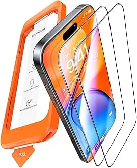 UltraGlass Unbreak Top 9H+ Glass for iPhone 15 Screen Protector (12FT Military Grade Shatterproof & Longest Durable) Screen Protector iPhone 15 Tempered Glass, Full Coverage, 2 Pack