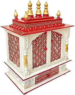 Wooden Temple/Home Temple/Pooja Mandir/Pooja Mandap/Temple for Home by Kamdhenu Art And Craft (K-5NE)