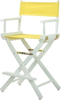 24" Director's Chair White Frame with Yellow Canvas, Counter Height