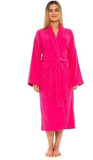 Towelling Bath Robe Premium Quality Bathrobes for Women Highly Absorbent 100% Cotton Shawl Design Perfect for Men & Women in Loungewear and Gifts