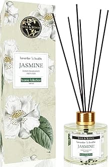 Jasmine Scented 4.06 oz (120ml) Reed Diffuser Set with 6 Fiber Sticks for Room Decor | Home Fragrance Reed Diffuser | Air Freshners for Home