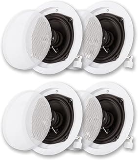 Acoustic Audio R191 in Ceiling/in Wall Speaker 2 Pair Pack 2 Way Home Theater 800 Watt R191-2PR