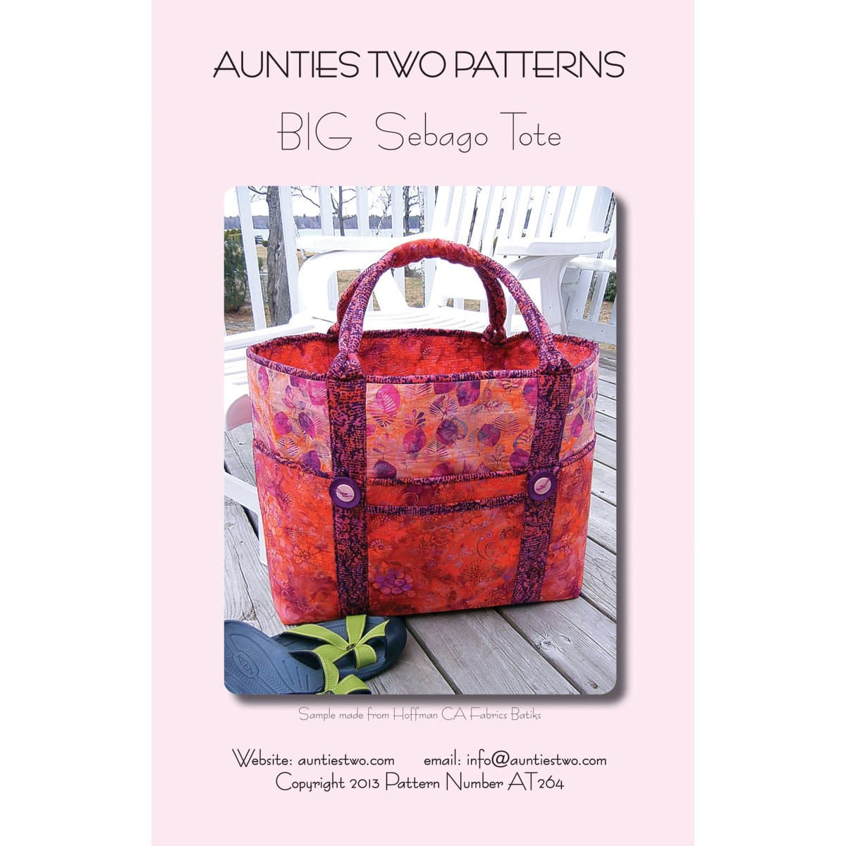 Aunties Two Patterns-Big Sebago Tote