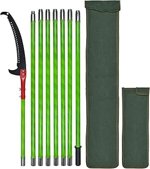 Pole Pruning Saw 26 Foot Long Handle Adjustable Length, Tree Pruner Tree Loppers Long Reach for Palm Oak High Branches ;with Carry Bag and Sturdy Pole, Cuts Clean and Fast