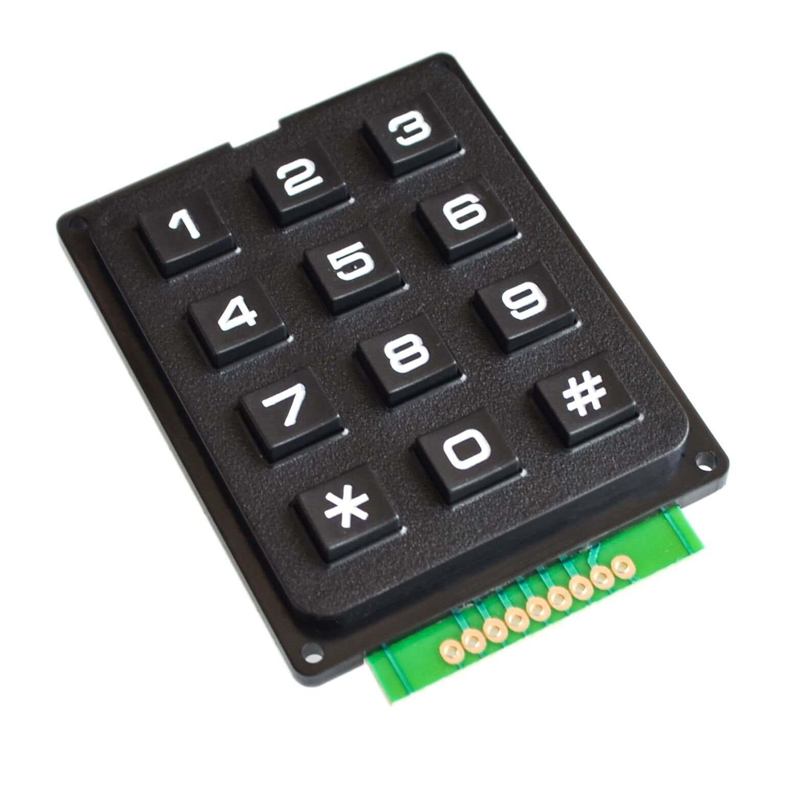 3 x 4 Matrix Array Keypad, Black External Membrane Keyboard Module Switch with 12 Keys for MCU