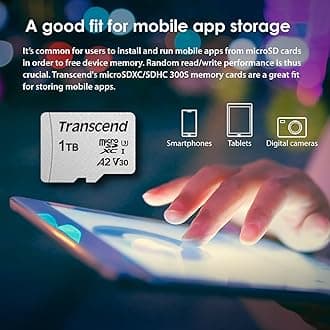 Transcend 1TB microSDXC Micro SD Card A2 V30 UHS-I U3 C10, Up to 100MB/s, 4K UHD Video Memory Card with Adapter for Nintendo Switch, Steam Deck, ROG Ally, MSI Claw, GoPro, DJI, Insta360, Action Camera