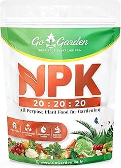 Go Garden Npk 20 20 20 Water Soluble Fertilizer for Plants Growth, Fertilizer for Home Plants 100% Water Soluble 1950 G, Powder