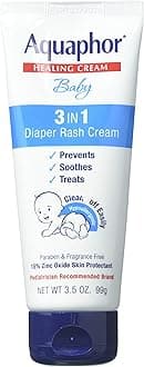 Baby Diaper Rash Cream, 3-in-1 Diaper Rash Relief, 3.5 Oz Tube