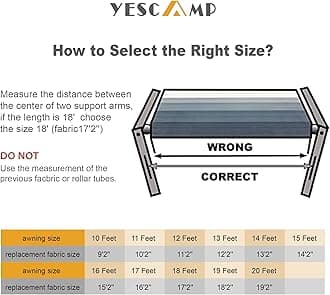 YESCAMP Manual RV Awning Complete Kit Retractable Camper Awning for RV or Trailers RV Roll Out Awning for Camper or 5th Wheel,Travel Trailers,Toy Haulers,Motohome(10Ft,White Frame,Blue Stripe)