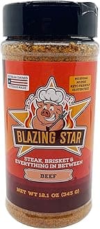 Blazing Star Sugar Free Beef Rub – Bold BBQ Seasoning and Spice Blend – Great for Beef, Chicken, Pork, and Vegetables – Perfect for Grilling, Smoking, and BBQ – Veteran Owned (12.1 oz)