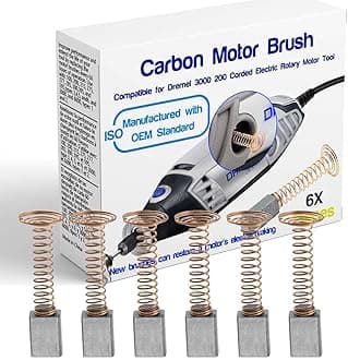 6 PCS Carbon Motor Brushes Compatible for Dremel 3000 200 276 396 Brush Repairing Part,for Dremel 2610009829 Motor Replacement Part