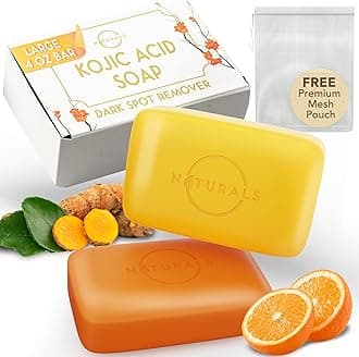 O NATURALSKojic Acid Soap, Turmeric Soap Bar & Orange, Kojic Acid Soap, Japanese Kojic Soap, Kojic Acid and Turmeric Soap, Hyaluronic Acid & Retinol (2 Pack)