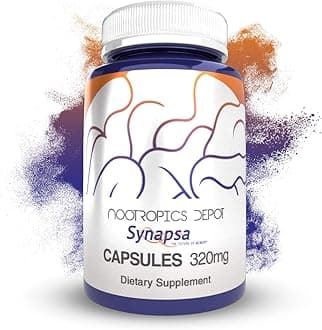 Nootropics Depot Synapsa Bacopa Monnieri Capsules | 320mg | 60 Count | Whole Plant Extract | Ayurveda Supplement | Adaptogen Herb | to Enhance Learning, Memory & Mental Performance