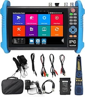8K IP Camera Tester, WANLUTECH CCTV Tester 7 inch Touchscreen 8MP TVI CVI AHD SDI CVBS Camera Test SFP 90W PoE Power output RJ45 Cable Test Network Tools RS485 WiFi HDMI I/O VGA in (IPC-9800CADHS Pro)