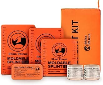 RHINO RESCUE First Aid Splint 36" X 4.3" Orange-Gray, Keep Bones in Position (4, Splint Bundle)