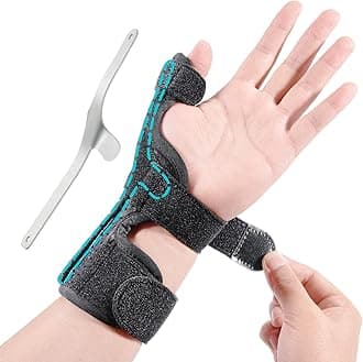 Thumb Splint Spica, Trigger Thumb Brace Left & Right Hand, Thumb and Wrist Immobiliser Support, for Tendonitis, Sprains, De Quervains Tenosynovitis, Thumb Joint Pain Relief, fit Women & Men- S/M