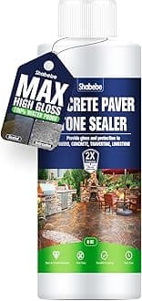 Premium Stone Sealer, 8OZ – Max Gloss Wet Look for Pavers, Driveways & Patios – Waterproof & UV Resistant, Long-Lasting Protection with Enhanced Color for Natural Stone Surfaces