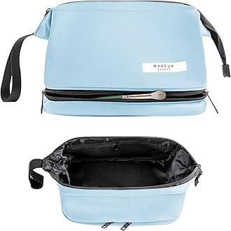 Travel Makeup Bag Cosmetic Bag Makeup Bag Toiletry bag for women and men (Large Blue)