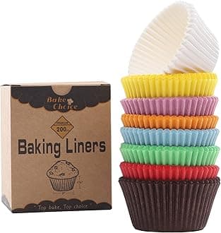 200pcs Standard Rainbow Cupcake Cases, Cupcake Liners for Baking, Food-grade Cupcake Wrappers, Greaseproof Parchment Muffin Liners, Christmas Cupcake Liners for Christmas Decorations