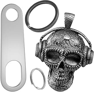 Motorcycle Guardian Luck Bell Rock Skull Biker Gremlin Bell Car Key Chain Ring Accessories with Motorcycle Bell Hanger