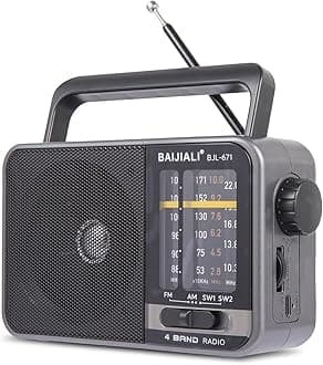 Portable AM/FM Transistor Radio with Loud Speaker, Battery or USB Powered - Compact Emergency Radio for Indoor, Outdoor, Travel & Storms (Model BJL-671)