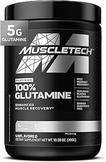 MuscleTech, Platinum 100% Glutamine, Plain, 300g (10.58oz)