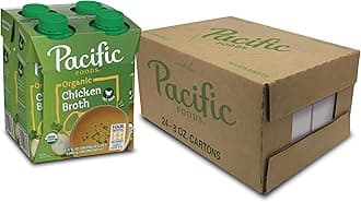 Pacific Foods Organic Free-Range Chicken Broth, 8 oz Carton (24 Pack)