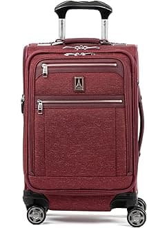 Travelpro Platinum Elite Softside Expandable Carry on Luggage, 8 Wheel Spinner Suitcase, USB Port, Laptop and Tablet Sleeves, Men and Women, Bordeaux Red, Carry On 20-Inch
