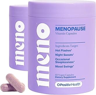 O Positiv MENO Vitamins for Menopause - Hormone-Free Menopause Supplement for Women - Black Cohosh & Ashwagandha KSM-66 - Helps Relieve Hot Flashes, Night Sweats, Mood Swings - 30 Servings (Pack of 2)