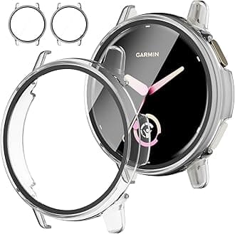 Rc-Z Screen Protector Case for Garmin vívoactive 5, [2-Pack] Hard PC Bumper Full Face Cover Replacement Accessories for Garmin Active 5/Vivoactive 5, Clear