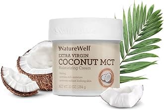 NATURE WELL Extra Virgin Coconut MCT Moisturizing Cream for Face, Body, & Hands, Firming, Provides Rich Moisture & Promotes Radiant Looking Skin, 10 oz