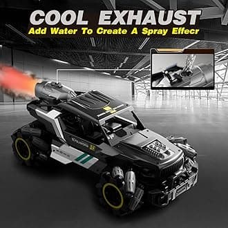 4DRC Y3 Remote Control Truck with Spray and Light, Dual Motors Off Road RC Car, 2.4Ghz 4WD 360° Rock Crawler,Hand Controlled Gesture, 35+ Min Play, Toy Vehicle for Boys Girls and Adults