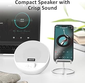 Jeecoo A10 USB Plug-N-Play Laptop Speakers Bluetooth Computer Speakers with Small & Portable, Easy-Access Volume Knob, Small Speaker for PC Desktop Monitor Mobile Devices(Single), White