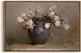 InSimSea Framed Flower Canvas Large Wall Art Prints Decor, Vintage Floral Rustic Decorations for Living Room, Farmhouse Wall Decor for Living Room Bedroom 20x30inch, L1-20X30-A-L1056