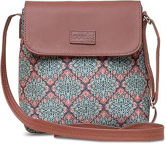 Kolkata Nouveau Motif Printed Women's Hand Crafted Vegan Leather Green Flap Sling Bag