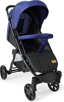 LuvLap Primo Baby Stroller/Pram with 5 Point Safety Harness, EN1888-2 Certified, Looking Window, Multi Level Recline & Adjustable footrest, Extendable Canopy, Blue