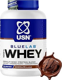 BlueLab 100% Whey Protein Powder 2kg (58 Servings) - 24g Protein - Whey Isolate, Hydrolysate & Concentrate Blend - High Protein Shake for Muscle Growth & Recovery - Chocolate