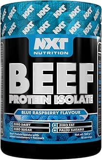 NXT Beef Protein Isolate 540g - High Protein Powder in Natural Amino Acids - Paleo, Keto Friendly - Dairy and Gluten Free | 540g (Blue Raspberry)