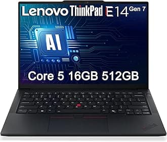 Lenovo ThinkPad E14 Gen 7 Business Laptop (14" FHD+ Anti-Glare, Intel Core 5 210H (> i7-1355U), 16GB DDR5 RAM, 512GB SSD), Fingerprint, 1080p IR Webcam, Backlit KB, Thunderbolt 4, Wi-Fi 6E, Win 11 Pro